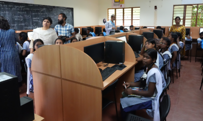 Students using computers